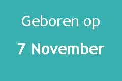 Geboren op 7 November Verjaardag Beroemdheden Logo