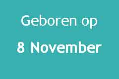 Geboren op 8 November Verjaardag Beroemdheden Logo