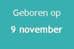 Geboren op 9 November Verjaardag Beroemdheden Logo