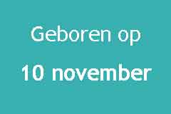 Geboren op 10 November Verjaardag Beroemdheden Logo