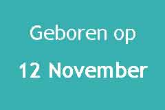 Geboren op 12 November Verjaardag Beroemdheden Logo