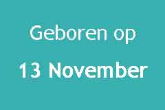 Geboren op 13 November Verjaardag Beroemdheden Logo