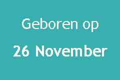 Geboren 26 November Verjaardag Logo